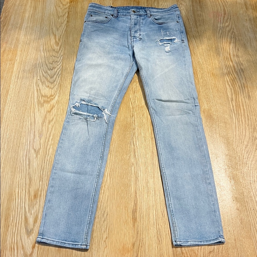 RARE ksubi x kith A$AP Rocky chitc Philly blue 32 denim pants stretch jeans